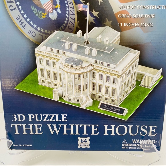 NEW 64 Piece 11" 3D Puzzle Model Kit - The White House Authentic Details Easy. - Picture 2 of 7